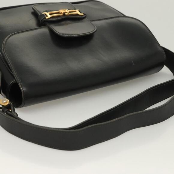 CELINE Shoulder Bag Leather Black Gold - Picture 6 of 12